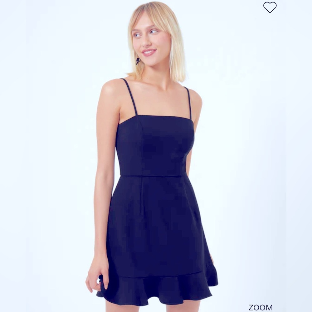 French connection Whisper Frill Hem Dress Navy Blue